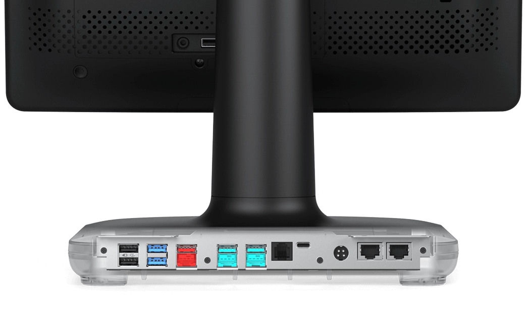 Back with hub ports displayed